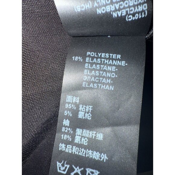 NWT The Kooples‎ Black Long Bardot Jersey Dress Tulle Sleeves Side Slit US 8 - Picture 11 of 13